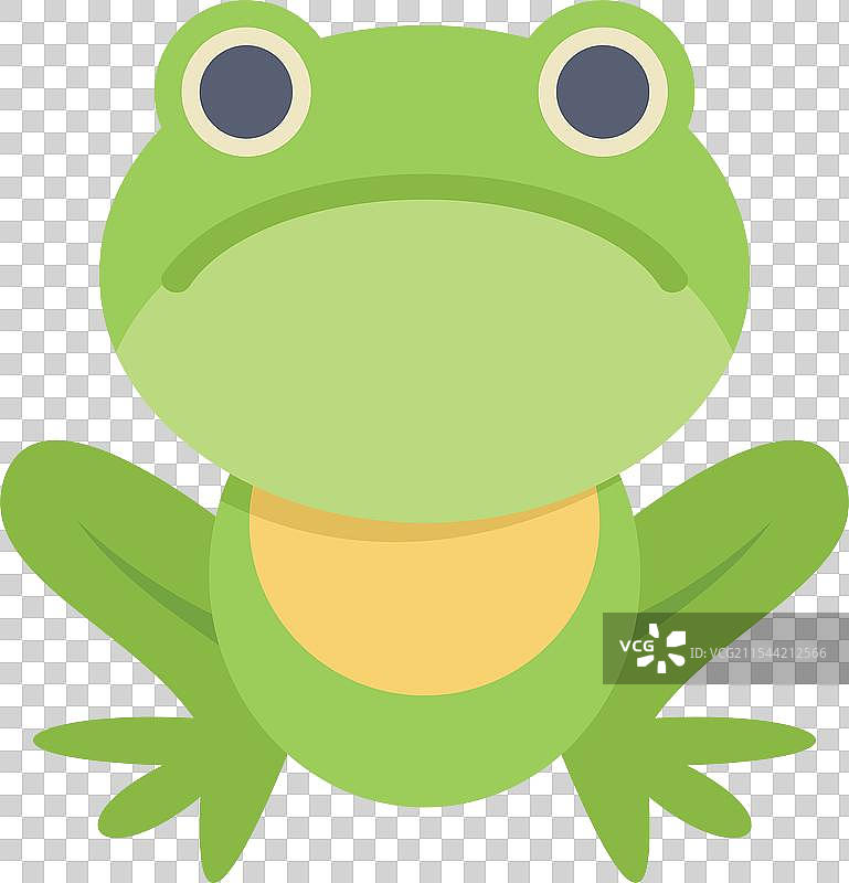 绿色青蛙坐着向前看图标图片素材