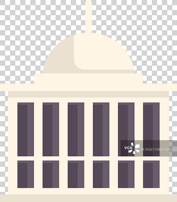 白色的政府大楼，带有柱子和宏伟的外观图片素材