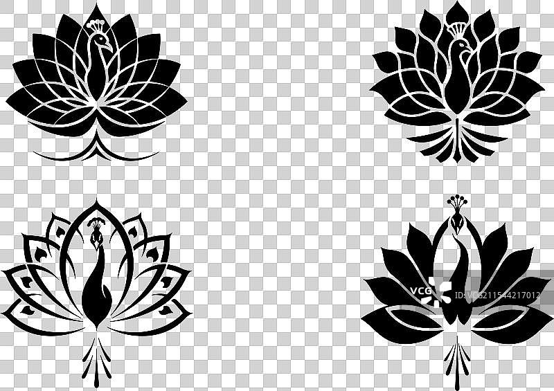 孔雀图标标志艺术设计图片素材