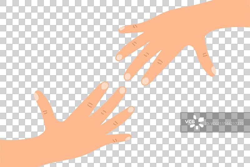 两只卡通人手相互伸出图片素材