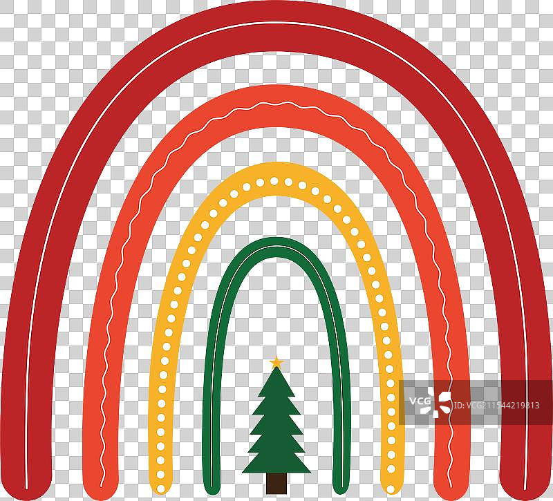 圣诞彩虹，红色和绿色的圣诞色彩图片素材