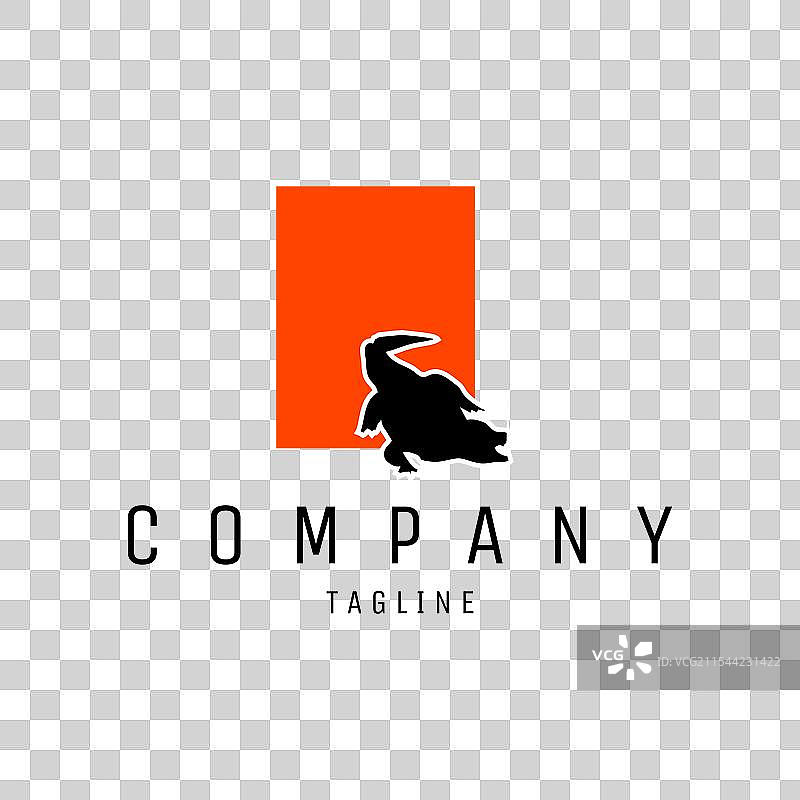 孤立的单色鳄鱼标志图片素材