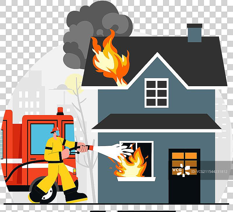 消防部门的消防员们图片素材