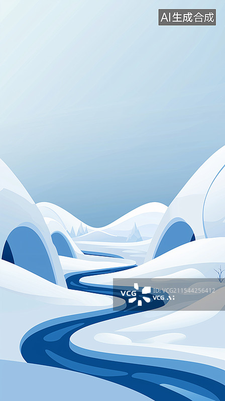 【AI数字艺术】冰川峡谷的静谧之美图片素材