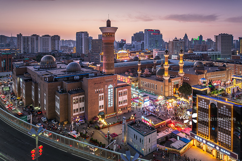 新疆乌鲁木齐国际大巴扎城市交通建筑风光图片素材