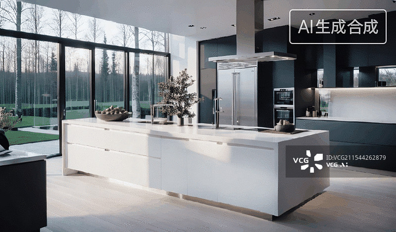 【AI数字艺术】现代厨房图片素材