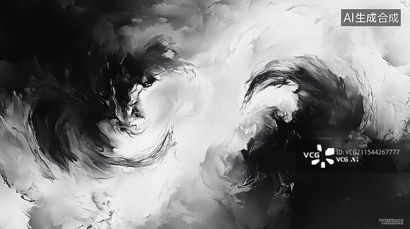 【AI数字艺术】水墨背景 古风背景 太极阴阳图片素材