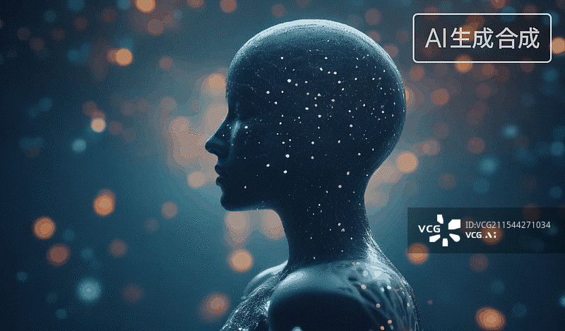 【AI数字艺术】星空下的思考者图片素材