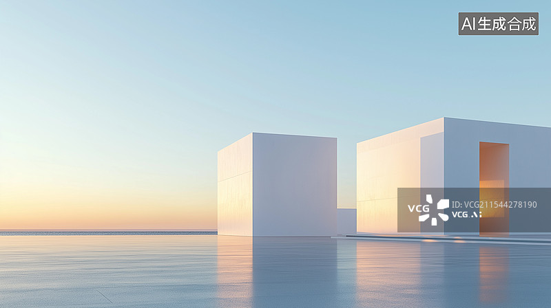 【AI数字艺术】汽车广告背景图——现代风格混凝土建筑及其广场图片素材