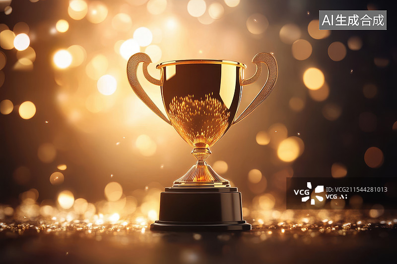 【AI数字艺术】代表荣耀荣誉获奖奖励的奖杯奖品渲染插画图片素材