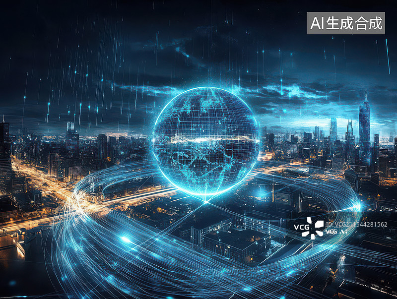 【AI数字艺术】数字地球全球经济国际金融世界贸易图片素材
