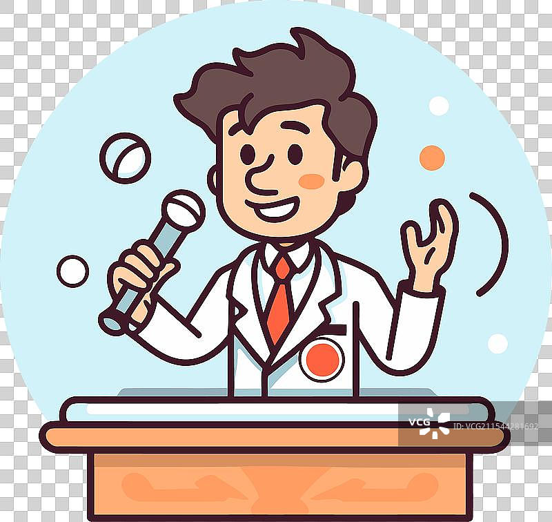 医生在会议上使用麦克风发言图片素材