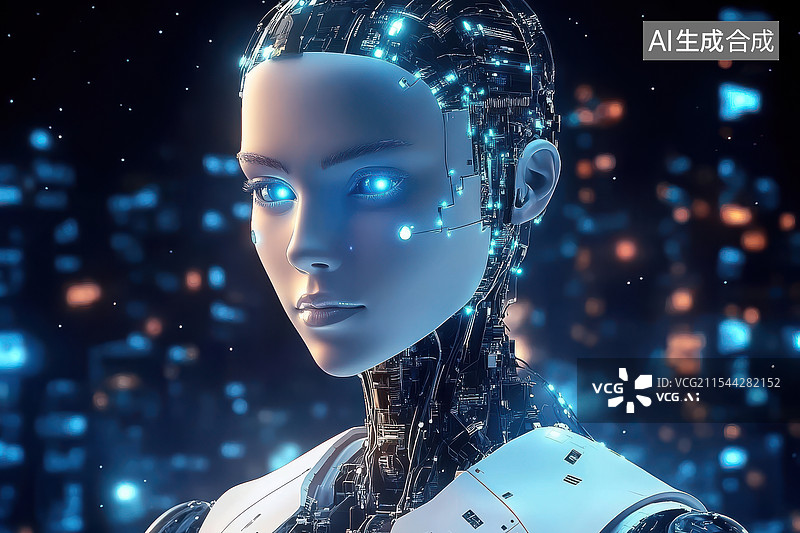 【AI数字艺术】人工智能AI人机交互超级计算机未来科技图片素材