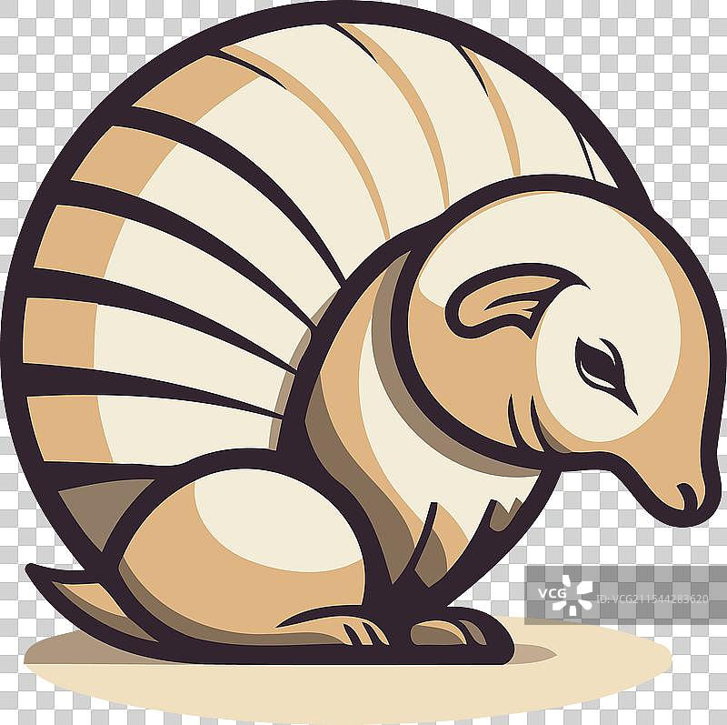 有趣动物的犰狳logo设计模板图片素材