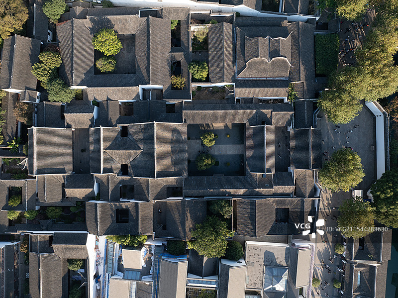 苏州忠王府航拍 俯拍图片素材