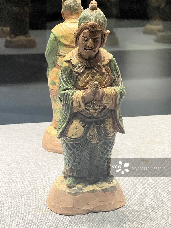 重庆奉节李家坝遗址出土北宋三彩武士俑图片素材