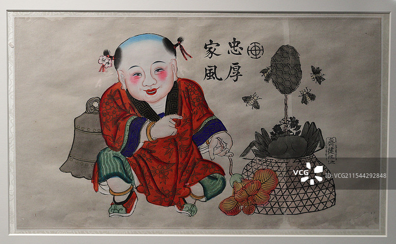 清代杨柳青年画—忠厚家风图片素材