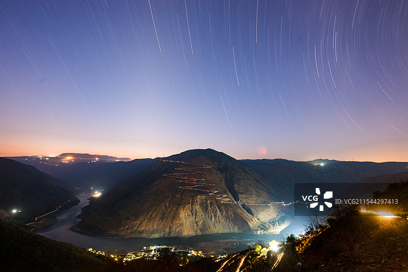 金沙江河谷星空图片素材