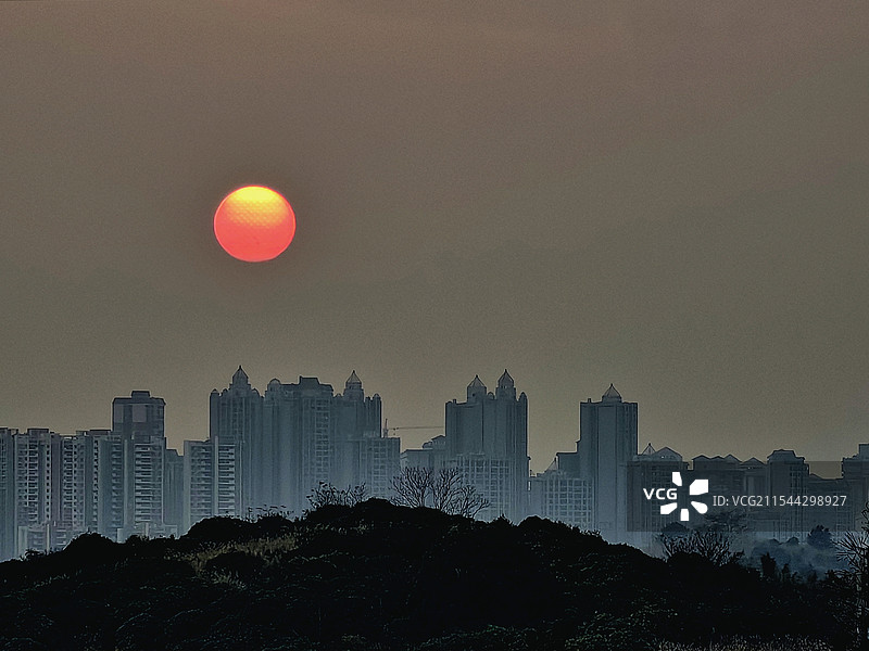 小年日落图片素材