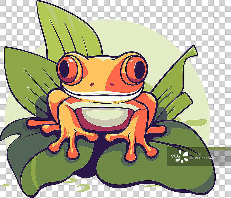 红眼树蛙的卡通图标图片素材