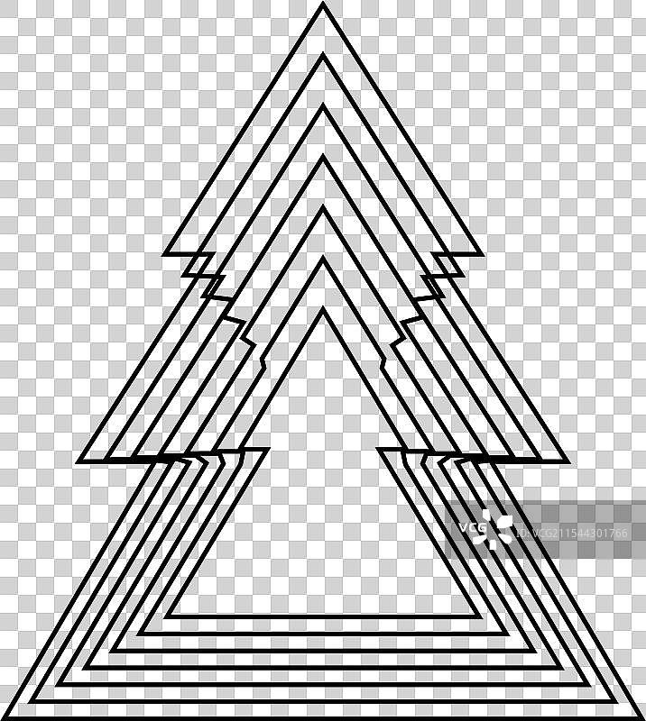 几何图形圣诞树线条图片素材