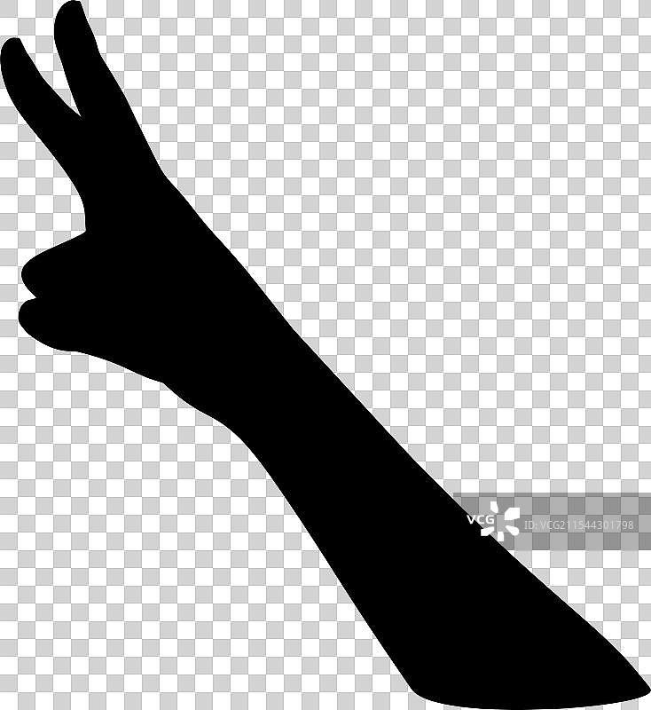 手势轮廓剪影图片素材