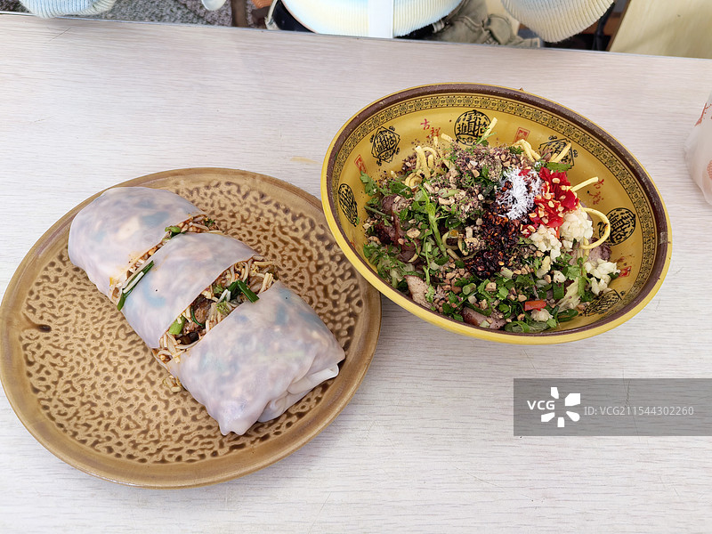 芒市美食：卷粉 缅甸油面图片素材