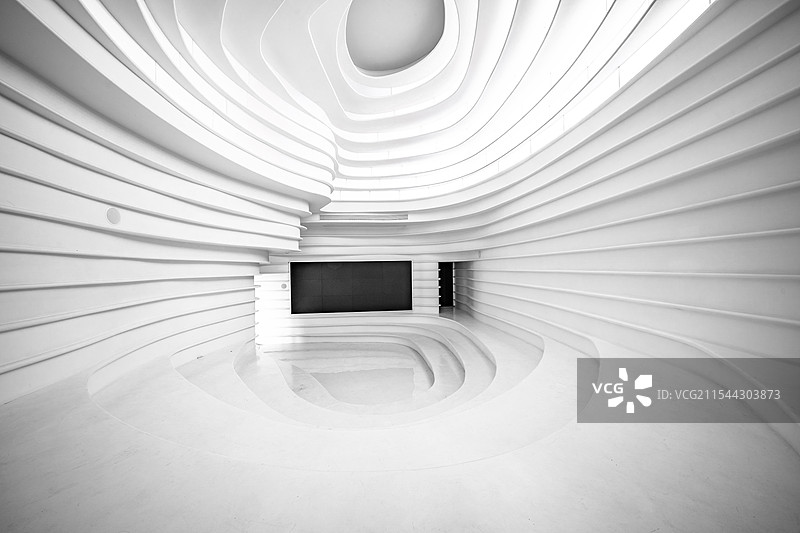 抽象线条现代室内空间白色背景图片素材