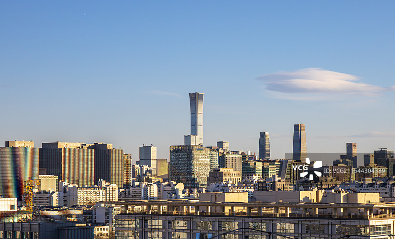 北京城市天际线晴日风光图片素材