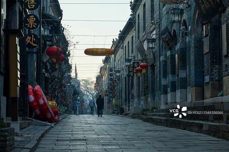 淄博周村古商城街景图片素材