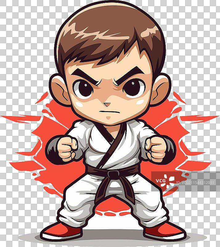 空手道男孩卡通角色武术空手道图片素材