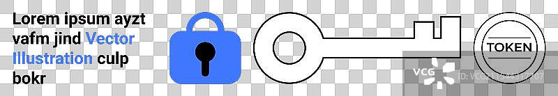 数字安全密钥锁和令牌图片素材