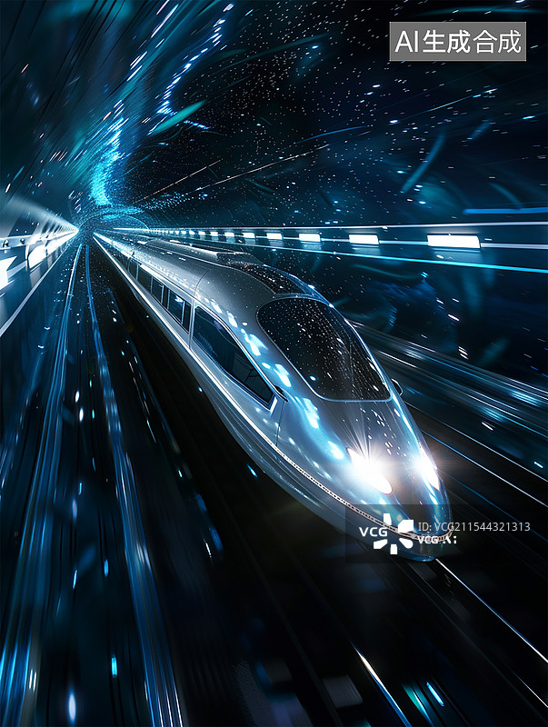 【AI数字艺术】星际高速列车图片素材