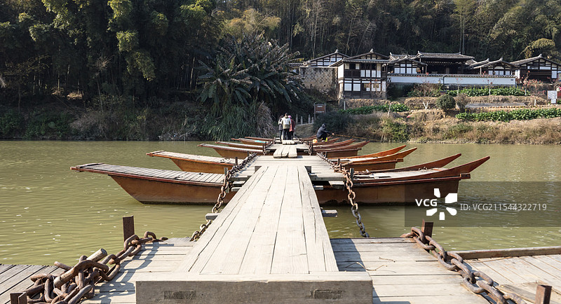 福建永安吉山浮桥图片素材