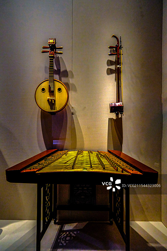 中国河南郑州博物馆馆藏文物精品，豫声豫调，豫剧面具，豫剧服饰，豫剧乐器，曲剧，曲剧戏装，越调图片素材