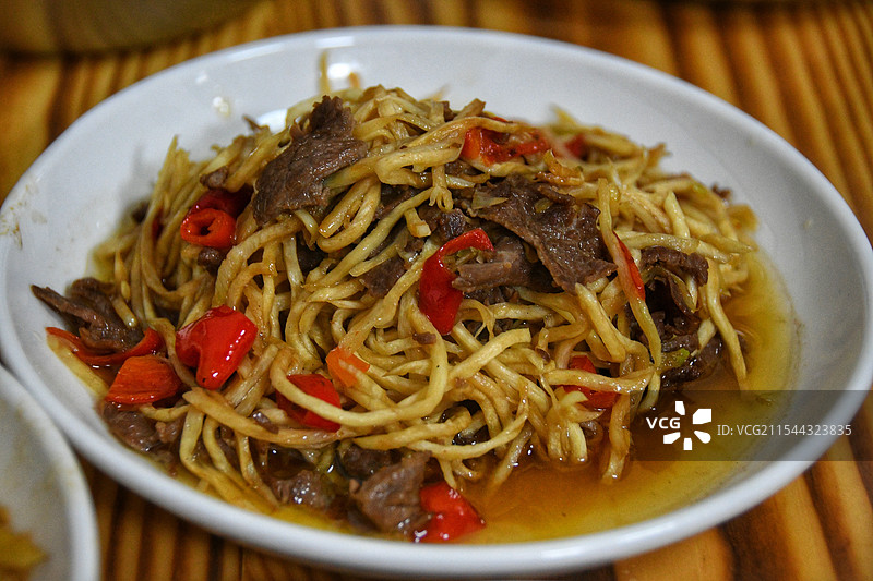 小炒黄牛肉 湖南湘菜图片素材