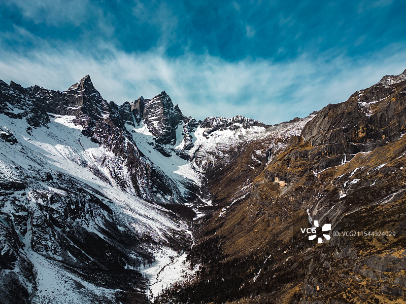 四川阿坝理县毕棚沟雪景图片素材