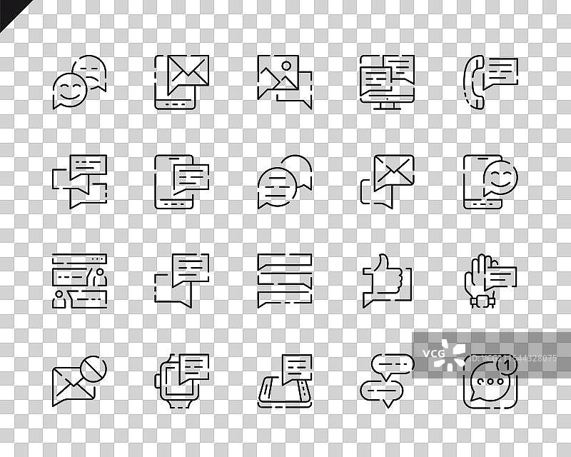 网站用的简单消息线条图标图片素材