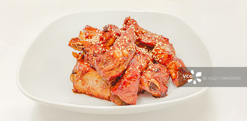 糖醋排骨的特写图片素材