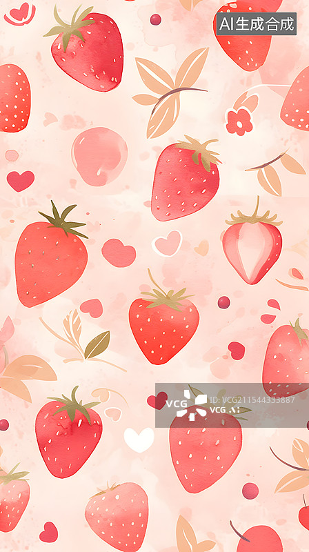 【AI数字艺术】美食食物水果草莓插画图片素材