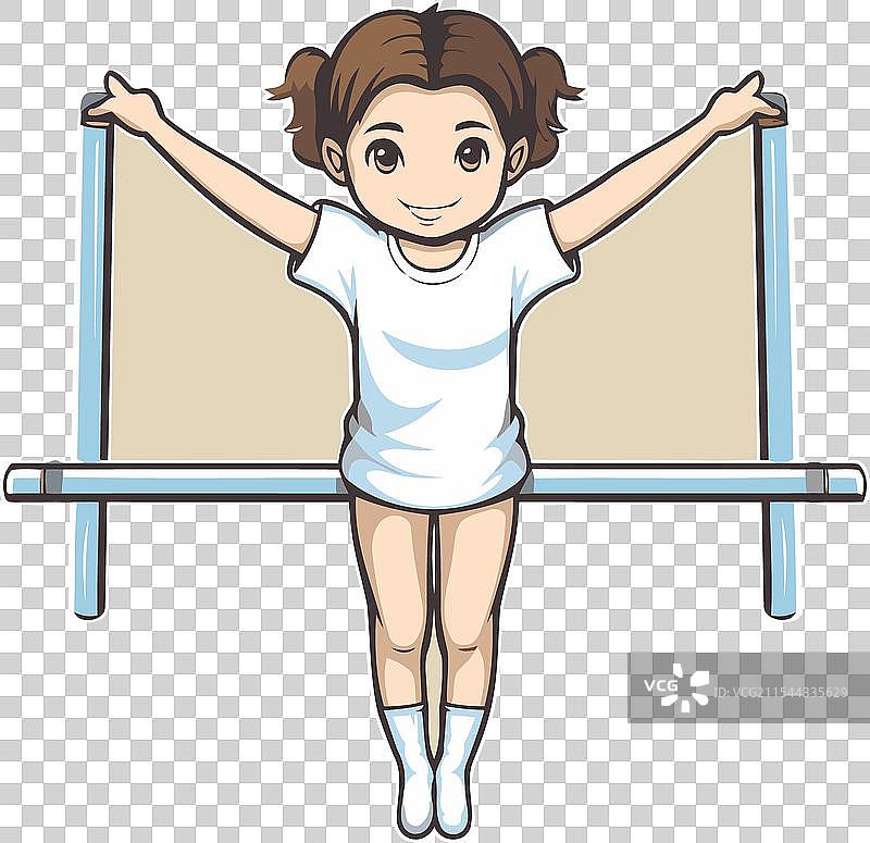 可爱的小女孩在做体操练习图片素材