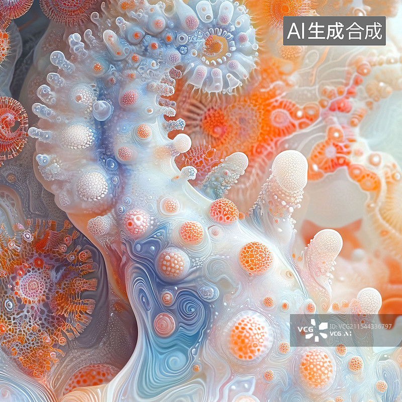 【AI数字艺术】章鱼触手、多彩、海底、肌理材质、C4D图片素材