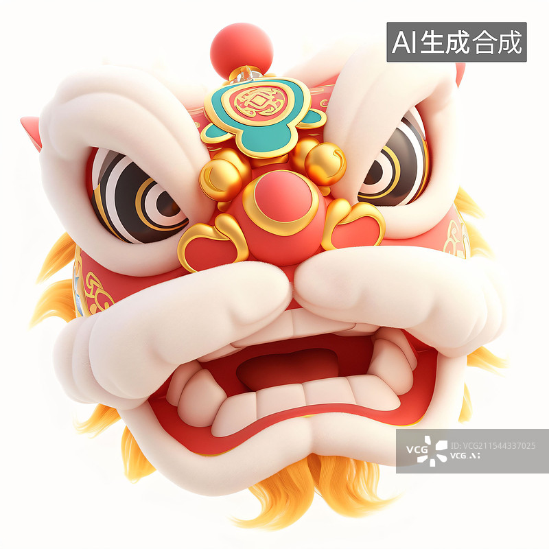 【AI数字艺术】舞狮、狮子头、国风、国潮、C4D图片素材