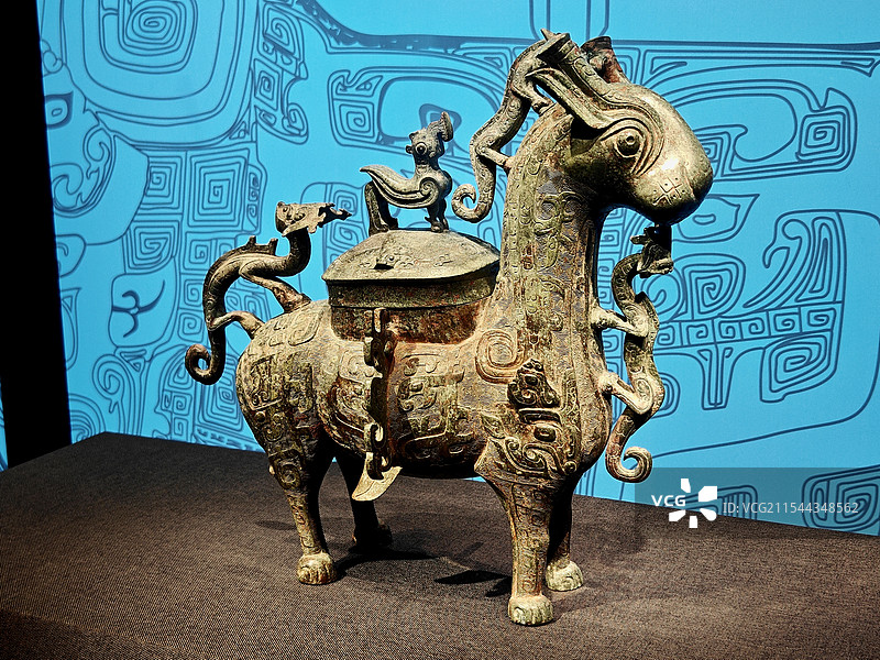 铜牺尊 西周 陕西长安张家坡西周墓地出土 中国考古博物馆展览图片素材