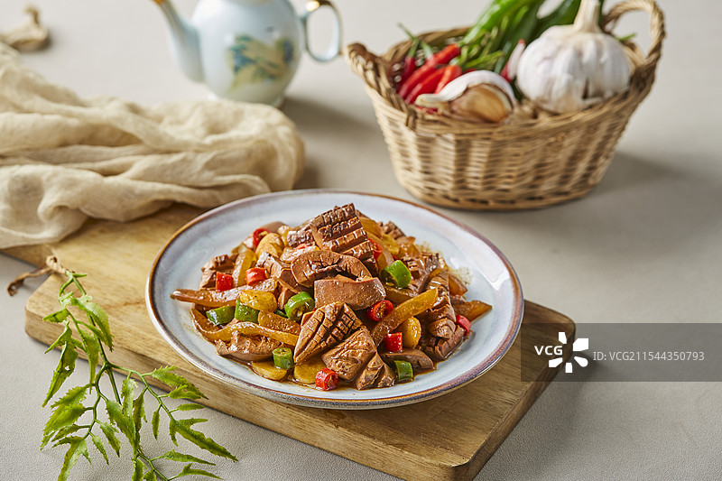 中餐美食家常菜 酸萝卜炒腰花图片素材