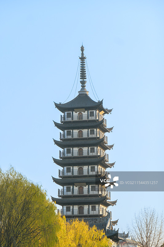 上海真如寺的真如佛塔特写图片素材