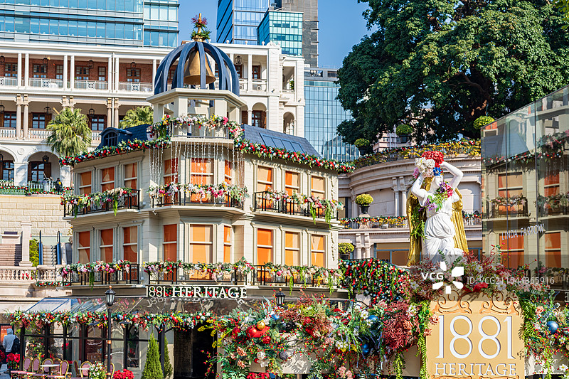 城市建筑圣诞装饰场景图片素材