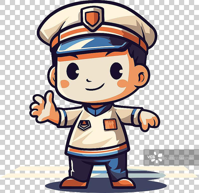 可爱的男孩穿着水手服的卡通角色图片素材