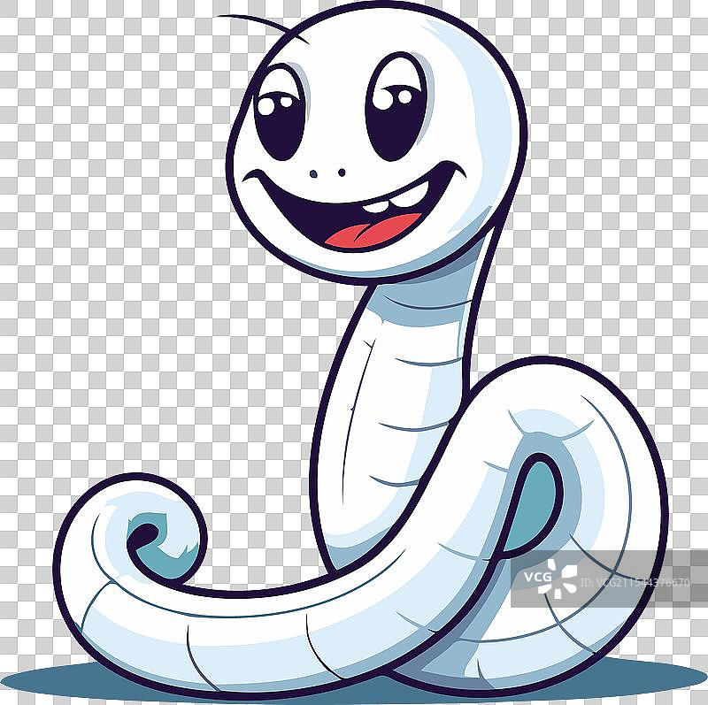 可爱的卡通蛇在蓝色背景上扁平化设计图片素材