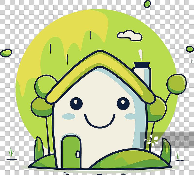 可爱的卡通房子，扁平风格的房屋图标图片素材